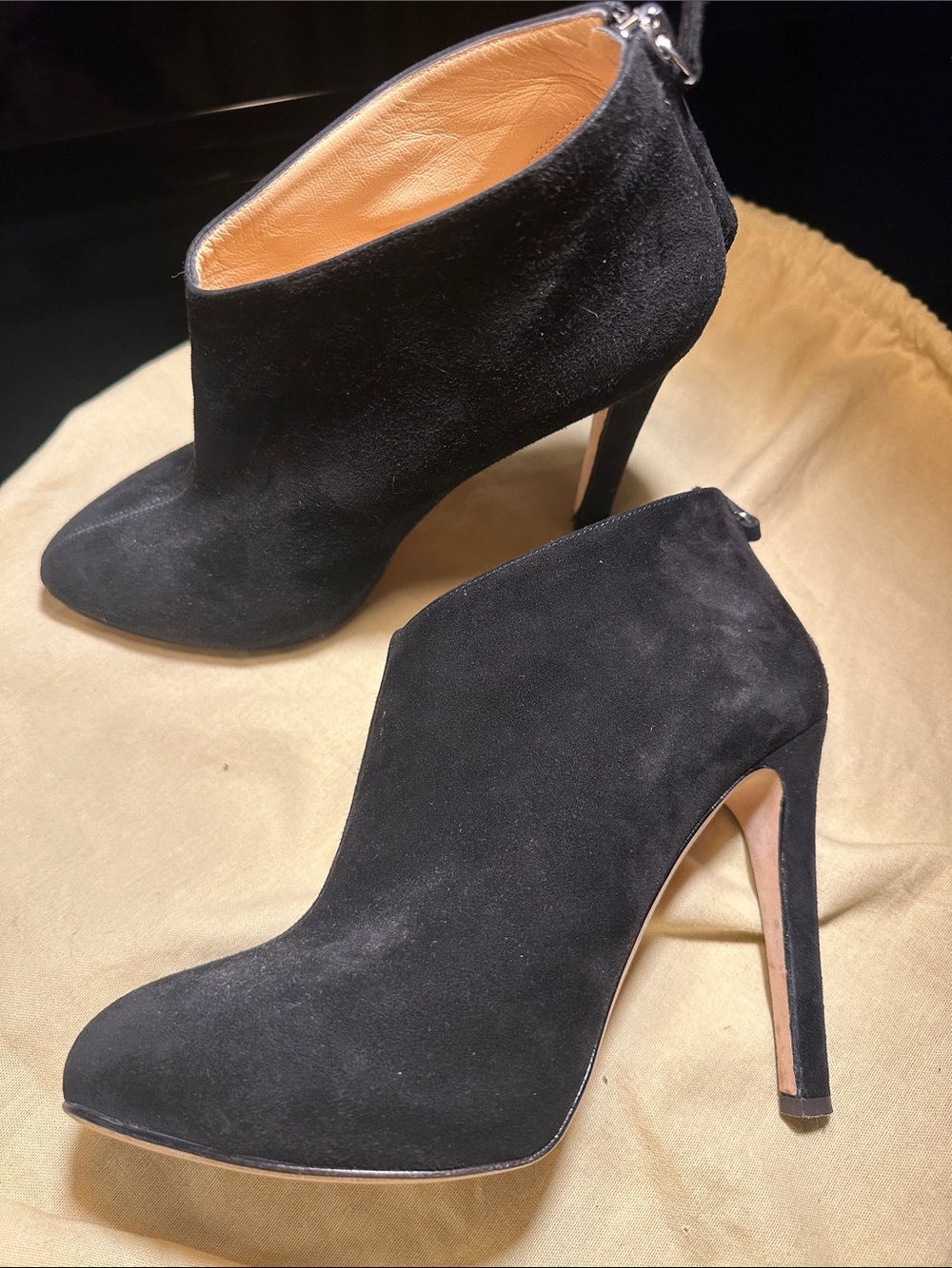 Barneys New York Black Suede Pointed Ankle Booties - Picture 4 of 4